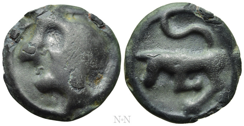 WESTERN EUROPE. Central Gaul. Sequani. Potin (1st century BC). 

Obv: Stylized...