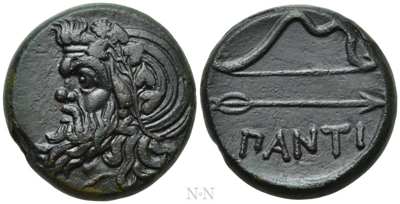 CIMMERIAN BOSPOROS. Pantikapaion. Ae (Circa 340-325 BC). 

Obv: Wreathed head ...