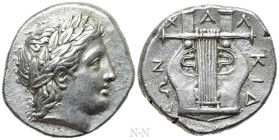 MACEDON. Chalkidian League. Tetradrachm (Circa 351 BC). Olynthos. Annikas, magistrate