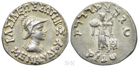 KINGS OF BAKTRIA. Menander I Soter (Circa 155-130 BC). Drachm