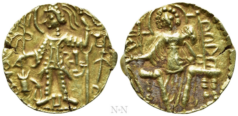 KUSHAN KINGS OF INDIA. Vasudeva II (Circa 275-300). GOLD Dinar. 

Obv: Kanishk...