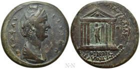 IONIA. Koinon of the Thirteen Cities. Diva Faustina I (Died 140/1). Ae Medallion. Marcus Claudius Fronto, asiarch of the Koinon of Asia and archiereus...