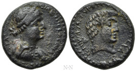 COELE. Chalkis ad Libanon. Mark Antony with Cleopatra VII of Egypt. Ae (32/31 BC)
