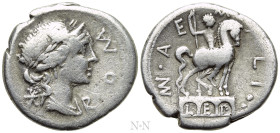 MN. AEMILIUS LEPIDUS. Denarius (114-113 BC). Rome
