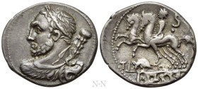 TI. QUINCTIUS. Denarius (112-111 BC). Rome