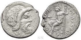 C. VIBIUS C.F. CN. PANSA CAETRONIANUS. Denarius (48 BC). Rome