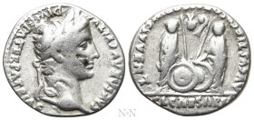 AUGUSTUS (27 BC-14 AD). Denarius. Lugdunum