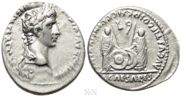 AUGUSTUS (27 BC-14 AD). Denarius. Lugdunum