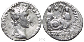 AUGUSTUS (27 BC-14 AD). Denarius. Lugdunum