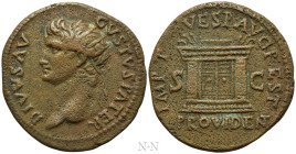 DIVUS AUGUSTUS (Died 14). Dupondius. Rome. Struck under Titus