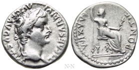 TIBERIUS (14-37). Denarius. "Tribute Penny" type. Lugdunum