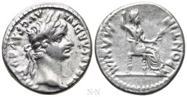 TIBERIUS (14-37). Denarius. "Tribute Penny" type. Lugdunum