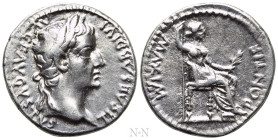 TIBERIUS (14-37). Denarius. "Tribute Penny" type. Lugdunum