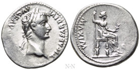 TIBERIUS (14-37). Denarius. "Tribute Penny" type. Lugdunum