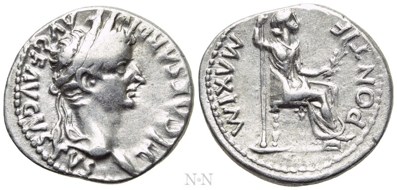 TIBERIUS (14-37). Denarius. "Tribute Penny" type. Lugdunum. 

Obv: TI CAESAR D...