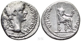 TIBERIUS (14-37). Denarius. "Tribute Penny" type. Lugdunum