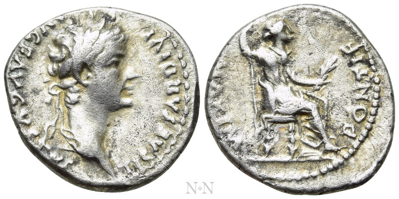 TIBERIUS (14-37). Denarius. "Tribute Penny" type. Lugdunum. 

Obv: TI CAESAR D...