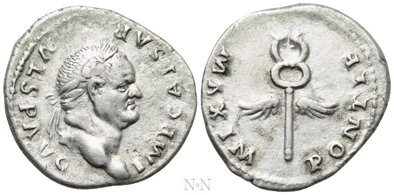 VESPASIAN (69-79). Denarius. Rome. 

Obv: IMP CAESAR VESP AVG. 
Laureate head...