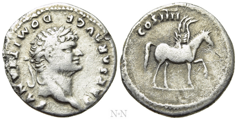 DOMITIAN (Caesar, 69-81). Denarius. Rome. 

Obv: CAESAR AVG F DOMITIANVS. 
La...