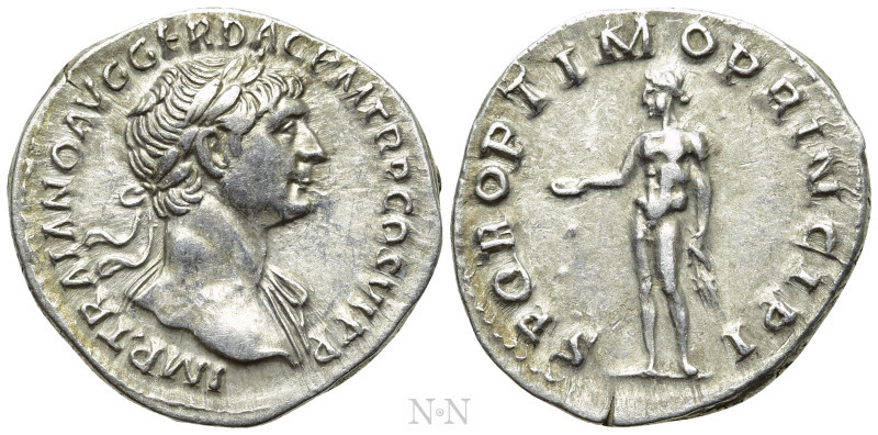 TRAJAN (98-117). Denarius. Rome. 

Obv: IMP TRAIANO AVG GER DAC P M TR P COS V...