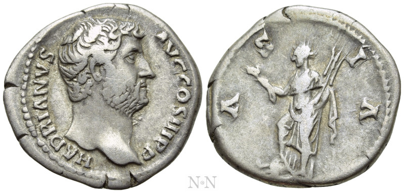 HADRIAN (117-138). Denarius. Rome. "Travel Series" issue. 

Obv: HADRIANVS AVG...