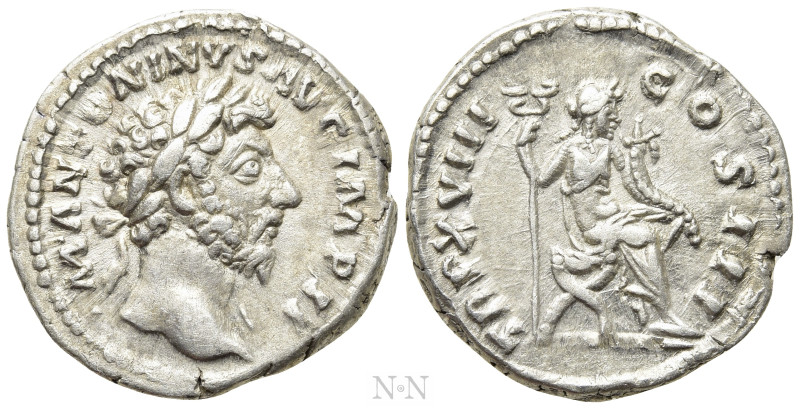 MARCUS AURELIUS (161-180). Denarius. Rome. 

Obv: M ANTONINVS AVG IMP II. 
La...