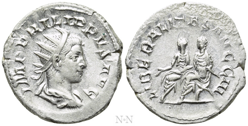 PHILIP II (247-249). Antoninianus. Rome. 

Obv: IMP PHILIPPVS AVG. 
Radiate, ...