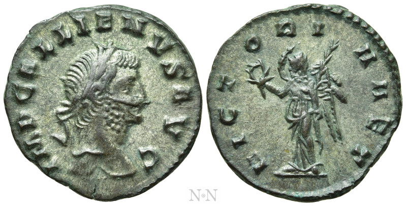 GALLIENUS (253-268). Ae Denarius. Rome. 

Obv: IMP GALLIENVS AVG. 
Laureate h...