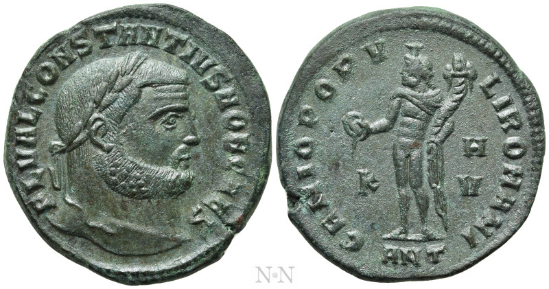 CONSTANTIUS I (Caesar, 293-305). Follis. Antioch. 

Obv: FL VAL CONSTANTIVS NO...