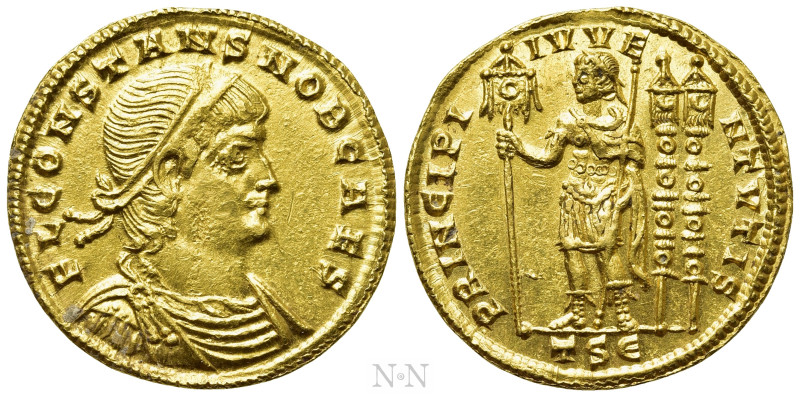 CONSTANS (Caesar, 333-337). GOLD Solidus. Thessalonica. 

Obv: FL CONSTANS NOB...