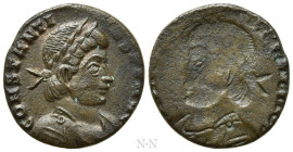 CONSTANTIUS II (337-361). Brockage Ae. Uncertain mint