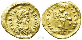 ZENO (Second reign, 476-491). GOLD Tremissis. Constantinople