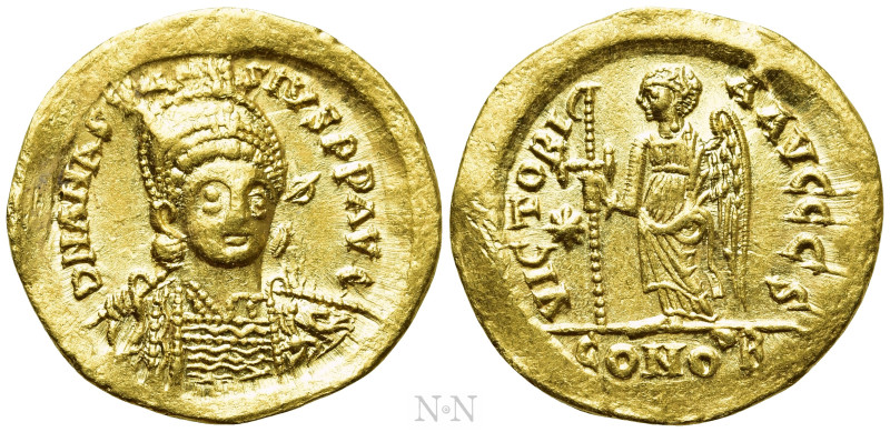 ANASTASIUS I (491-518). GOLD Solidus. Constantinople. 

Obv: D N ANASTASIVS P ...