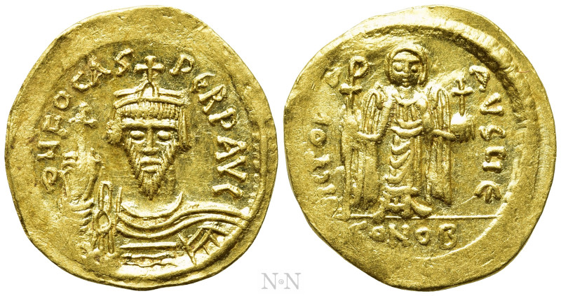 PHOCAS (602-610). GOLD Solidus. Constantinople. 

Obv: δ N FOCAS PЄRP AVG. 
C...