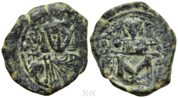 LEO III "THE ISAURIAN", with CONSTANTINE V (717-741). Follis. Constantinople