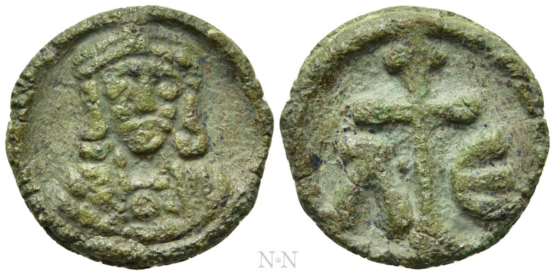 LEO VI the WISE (886-912). Ae. Cherson. 

Obv: Crowned bust facing, wearing ch...