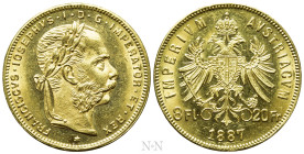 AUSTRIAN EMPIRE. Franz Joseph I (1848-1916). GOLD 8 Florins - 20 Francs (1887). Vienna