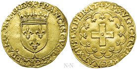 FRANCE. François I (1515-1547). GOLD 1 Ecu. Paris