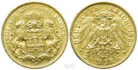 GERMANY. Hamburg. Free Hanseatic City (1324-1922). GOLD 20 Mark (1893-J)