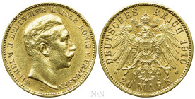 GERMANY. Hamburg. Wilhelm II (1888-1918). GOLD 20 Mark (1910-J)