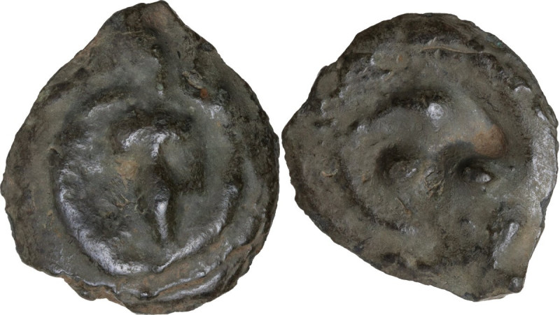 Greek Italy. Umbria, Iguvium. AE Cast Uncia, 280-240 BC. Obv. Bunch of grapes wi...