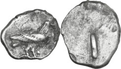 Greek Italy. Etruria, Populonia. AR Unit, late 5th century BC. Obv. Eagle with closed wings standing right. Rev. Large I. Unpublished in the standard ...