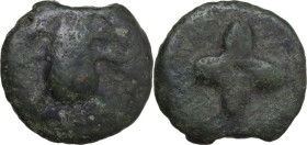 Greek Italy. Central Italy, uncertain mint. AE Cast Semuncia, 3rd century BC. Obv. Beetle. Rev. Sunburst of four rays. Vecchi ICC 318; HN Italy 397; H...