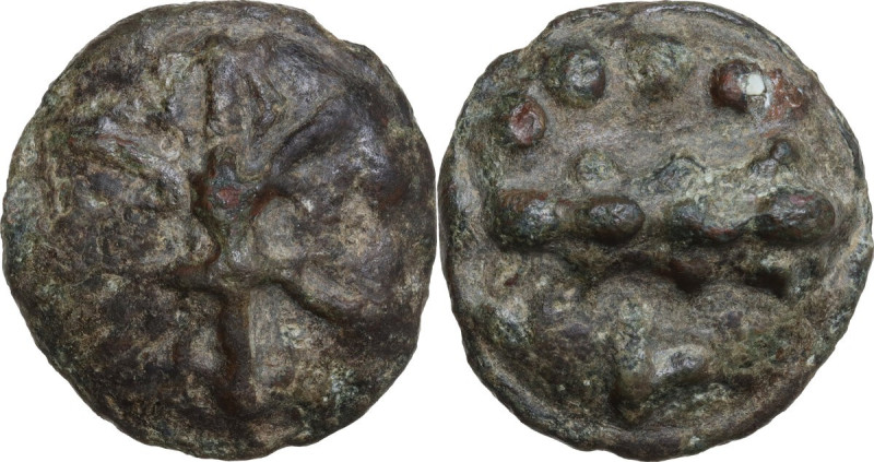 Greek Italy. Northern Apulia, Luceria. Light series. AE Cast Quatrunx, c. 217-21...