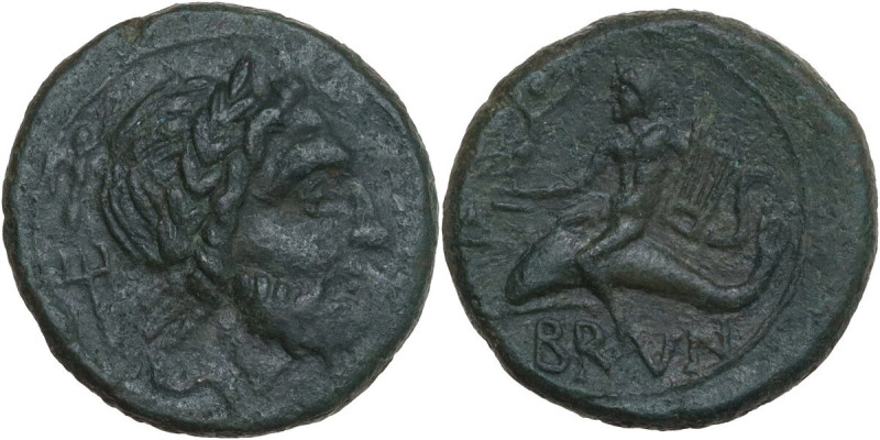 Greek Italy. Southern Apulia, Brundisium. AE Semis, 2nd century. Obv. Head of Po...