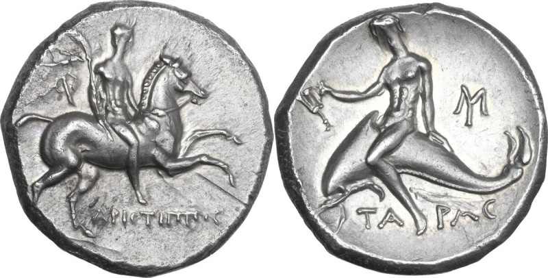 Greek Italy. Southern Apulia, Tarentum. AR Nomos, c. 240-228 BC, Aristippos magi...