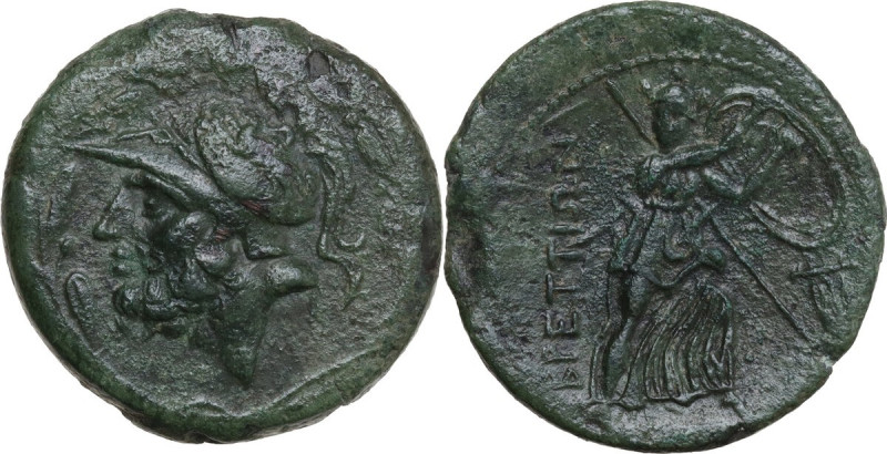 Greek Italy. Bruttium, The Brettii. AE Double unit, final issue, 208-203 BC. Obv...