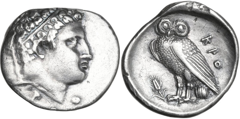 Greek Italy. Bruttium, Kroton. AR Octobol(?), first half of third cent BC. (redu...