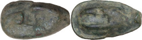 Sicily. Akragas. AE Cast Onkia, c. 450-425 BC. Obv. Eagle's head left. Rev. Crab's claw left. HGC 2 130; CNS I 147. AE. 4.70 g. Choice example with gr...