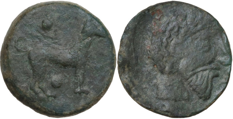 Sicily. Eryx. AE Hexas or Dionkion, c. 416/5-410 BC. Obv. Hound standing right; ...
